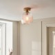 - Ashcroft Ribbed - Brushed Aged Brass Ceiling Lamp with Clear Ribbed Glass Endon-120623 - Ashcroft Ribbed - Brushed Aged Brass Ceiling Lamp with Clear Ribbed Glass