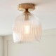 - Ashcroft Ribbed - Brushed Aged Brass Ceiling Lamp with Clear Ribbed Glass Endon-120623 - Ashcroft Ribbed - Brushed Aged Brass Ceiling Lamp with Clear Ribbed Glass