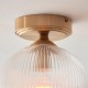- Ashcroft Ribbed - Brushed Aged Brass Ceiling Lamp with Clear Ribbed Glass Endon-120623 - Ashcroft Ribbed - Brushed Aged Brass Ceiling Lamp with Clear Ribbed Glass