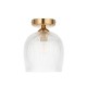 - Ashcroft Ribbed - Brushed Aged Brass Ceiling Lamp with Clear Ribbed Glass Endon-120623 - Ashcroft Ribbed - Brushed Aged Brass Ceiling Lamp with Clear Ribbed Glass