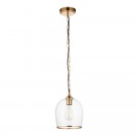 Ashcroft - Brushed Aged Brass Pendant with Clear Glass Ashcroft - Brushed Aged Brass Pendant with Clear Glass