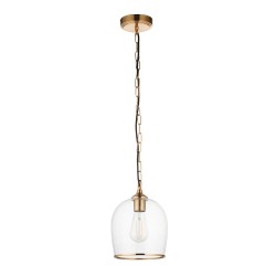 Ashcroft - Brushed Aged Brass Pendant with Clear Glass Ashcroft - Brushed Aged Brass Pendant with Clear Glass
