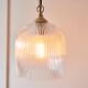 - Ashcroft Ribbed - Brushed Aged Brass Pendant with Clear Ribbed Glass Endon-120625 - Ashcroft Ribbed - Brushed Aged Brass Pendant with Clear Ribbed Glass