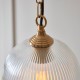 - Ashcroft Ribbed - Brushed Aged Brass Pendant with Clear Ribbed Glass Endon-120625 - Ashcroft Ribbed - Brushed Aged Brass Pendant with Clear Ribbed Glass