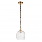 Ashcroft Ribbed - Brushed Aged Brass Pendant with Clear Ribbed Glass Ashcroft Ribbed - Brushed Aged Brass Pendant with Clear Ribbed Glass