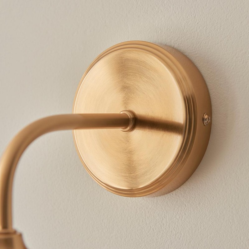 Wall Lights - Ashcroft - Brushed Aged Brass Wall Lamp with Clear Glass Endon-120626 - Ashcroft - Brushed Aged Brass Wall Lamp with Clear Glass