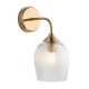 - Ashcroft Ribbed - Brushed Aged Brass Wall Lamp with Clear Ribbed Glass Endon-120627 - Ashcroft Ribbed - Brushed Aged Brass Wall Lamp with Clear Ribbed Glass