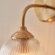 - Ashcroft Ribbed - Brushed Aged Brass Wall Lamp with Clear Ribbed Glass Endon-120627 - Ashcroft Ribbed - Brushed Aged Brass Wall Lamp with Clear Ribbed Glass