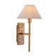 - Faro - Brown Marble & Vintage Brass Wall Lamp with Natural Linen Endon-120636 - Faro - Brown Marble & Vintage Brass Wall Lamp with Natural Linen
