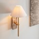 - Faro - Brown Marble & Vintage Brass Wall Lamp with Natural Linen Endon-120636 - Faro - Brown Marble & Vintage Brass Wall Lamp with Natural Linen