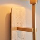 Wall Lights - Faro - Travertine Stone & Vintage Brass Wall Lamp with Natural Linen Endon-120637 - Faro - Travertine Stone & Vintage Brass Wall Lamp with Natural Linen