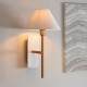 Wall Lights - Faro - White Marble & Vintage Brass Wall Lamp with Natural Linen Endon-120638 - Faro - White Marble & Vintage Brass Wall Lamp with Natural Linen