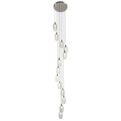 Marinella - Bright Nickel 13 Light Cluster Pendant with Clear Glass Marinella - Bright Nickel 13 Light Cluster Pendant with Clear Glass