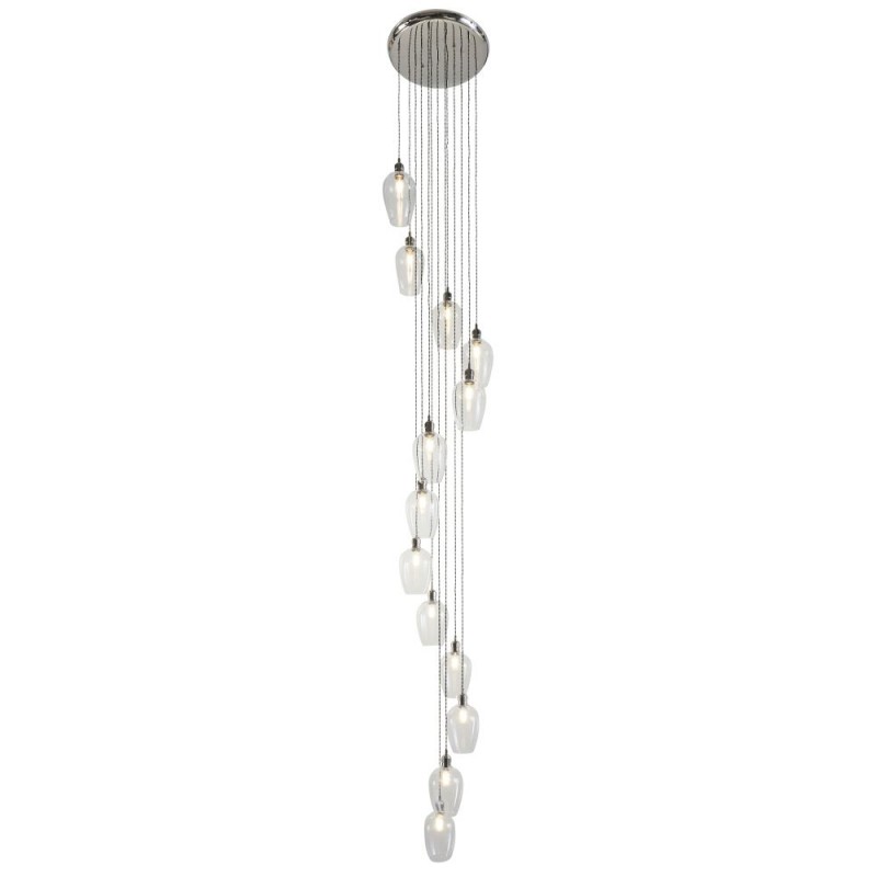 - Marinella - Bright Nickel 13 Light Cluster Pendant with Clear Glass Ambience-120641 - Marinella - Bright Nickel 13 Light Cluster Pendant with Clear Glass