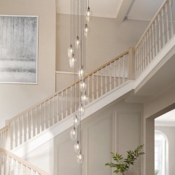 Marinella - Bright Nickel 13 Light Cluster Pendant with Clear Glass Marinella - Bright Nickel 13 Light Cluster Pendant with Clear Glass