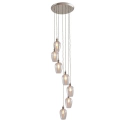 Marinella - Bright Nickel 7 Light Cluster Pendant with Clear Glass Marinella - Bright Nickel 7 Light Cluster Pendant with Clear Glass