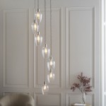 Marinella - Bright Nickel 7 Light Cluster Pendant with Clear Glass Marinella - Bright Nickel 7 Light Cluster Pendant with Clear Glass