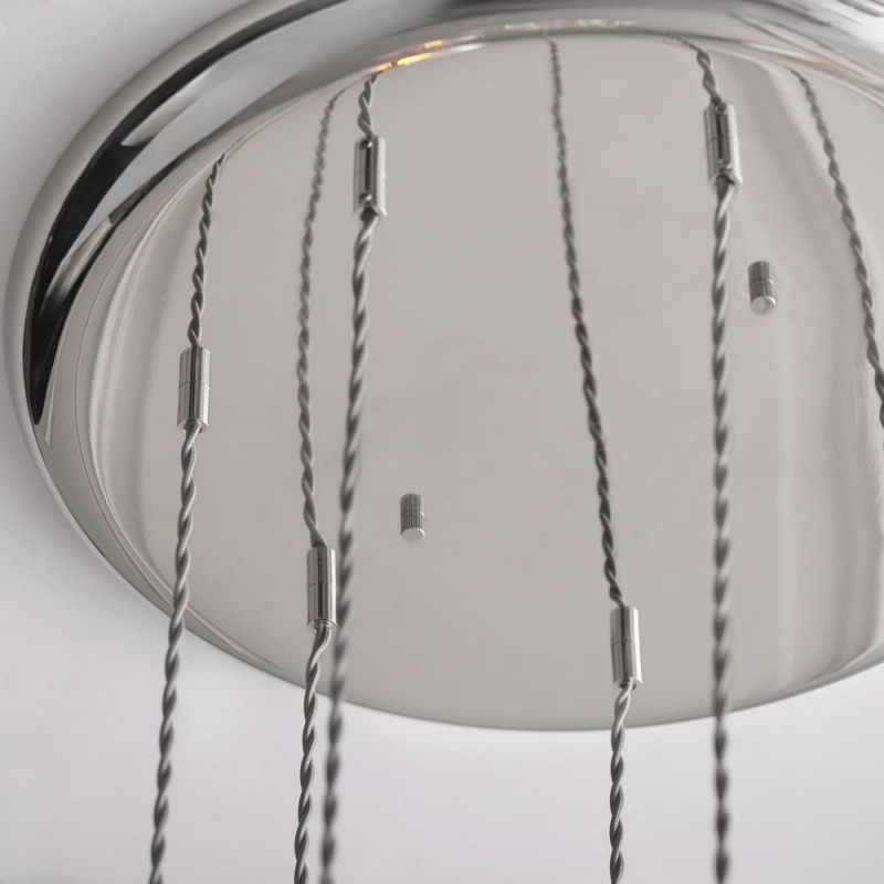 - Marinella - Bright Nickel 7 Light Cluster Pendant with Clear Glass Ambience-120642 - Marinella - Bright Nickel 7 Light Cluster Pendant with Clear Glass