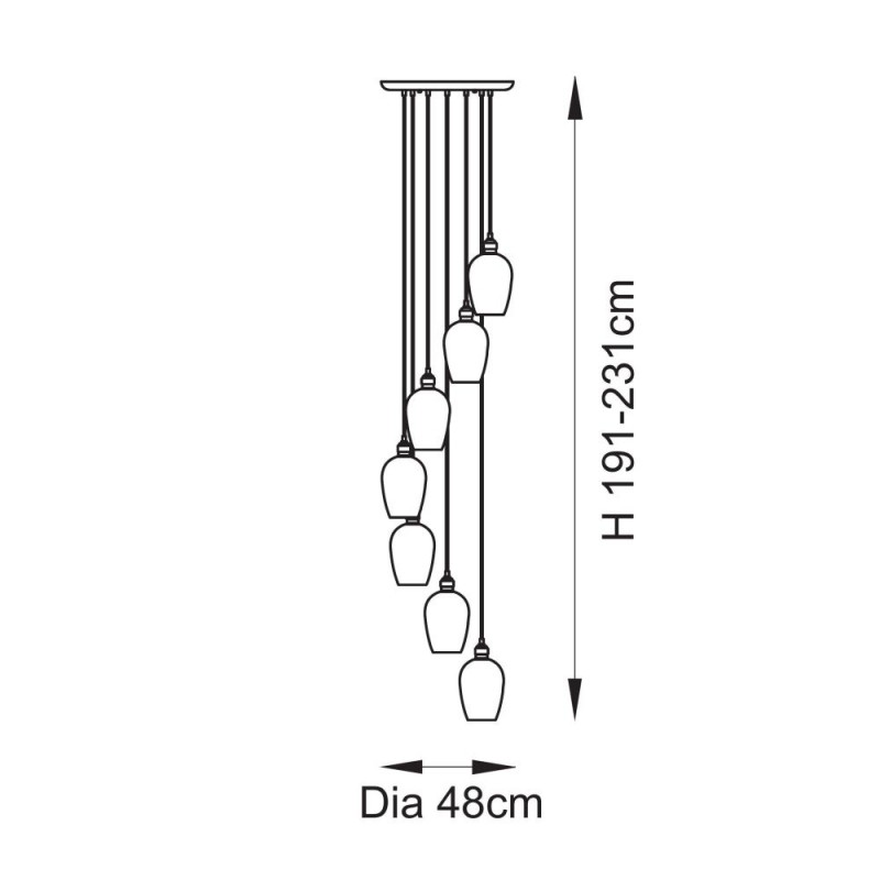 - Marinella - Bright Nickel 7 Light Cluster Pendant with Clear Glass Ambience-120642 - Marinella - Bright Nickel 7 Light Cluster Pendant with Clear Glass