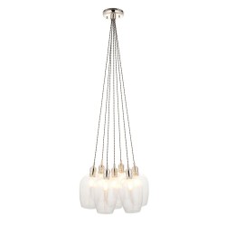 Marinella - Bright Nickel 7 Light Cluster Pendant with Clear Glass Marinella - Bright Nickel 7 Light Cluster Pendant with Clear Glass