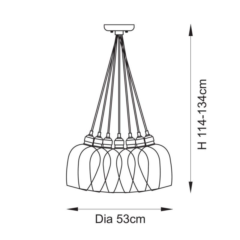 - Marinella - Bright Nickel 7 Light Cluster Pendant with Clear Glass Ambience-120643 - Marinella - Bright Nickel 7 Light Cluster Pendant with Clear Glass