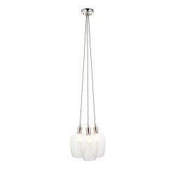 Marinella - Bright Nickel 3 Light Cluster Pendant with Clear Glass Marinella - Bright Nickel 3 Light Cluster Pendant with Clear Glass