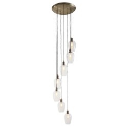 Marinella - Antique Brass 7 Light Cluster Pendant with Clear Glass Marinella - Antique Brass 7 Light Cluster Pendant with Clear Glass