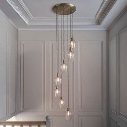 Marinella - Antique Brass 7 Light Cluster Pendant with Clear Glass Marinella - Antique Brass 7 Light Cluster Pendant with Clear Glass