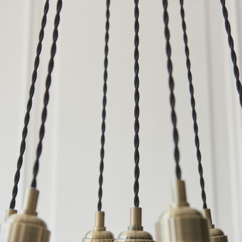 - Marinella - Antique Brass 7 Light Cluster Pendant with Clear Glass Ambience-120647 - Marinella - Antique Brass 7 Light Cluster Pendant with Clear Glass