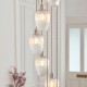 Ceiling Lights - Marinella - Bright Nickel 13 Light Cluster Pendant with Clear Ribbed Glass Ambience-120653 - Marinella - Bright Nickel 13 Light Cluster Pendant with Clear Ribbed Glass