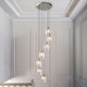 - Marinella - Bright Nickel 7 Light Cluster Pendant with Clear Ribbed Glass Ambience-120650 - Marinella - Bright Nickel 7 Light Cluster Pendant with Clear Ribbed Glass