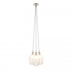 Marinella - Bright Nickel 3 Light Cluster Pendant with Clear Ribbed Glass Marinella - Bright Nickel 3 Light Cluster Pendant with Clear Ribbed Glass