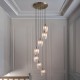 - Marinella - Antique Brass 7 Light Cluster Pendant with Clear Ribbed Glass Ambience-120654 - Marinella - Antique Brass 7 Light Cluster Pendant with Clear Ribbed Glass