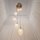 - Marinella - Antique Brass 7 Light Cluster Pendant with Clear Ribbed Glass Ambience-120654 - Marinella - Antique Brass 7 Light Cluster Pendant with Clear Ribbed Glass