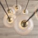 - Marinella - Antique Brass 7 Light Cluster Pendant with Clear Ribbed Glass Ambience-120654 - Marinella - Antique Brass 7 Light Cluster Pendant with Clear Ribbed Glass