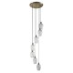 - Marinella - Antique Brass 7 Light Cluster Pendant with Clear Ribbed Glass Ambience-120654 - Marinella - Antique Brass 7 Light Cluster Pendant with Clear Ribbed Glass