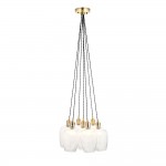 Marinella - Antique Brass 7 Light Cluster Pendant with Clear Ribbed Glass Marinella - Antique Brass 7 Light Cluster Pendant with Clear Ribbed Glass