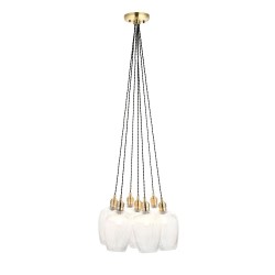 Marinella - Antique Brass 7 Light Cluster Pendant with Clear Ribbed Glass Marinella - Antique Brass 7 Light Cluster Pendant with Clear Ribbed Glass