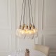 - Marinella - Antique Brass 7 Light Cluster Pendant with Clear Ribbed Glass Ambience-120655 - Marinella - Antique Brass 7 Light Cluster Pendant with Clear Ribbed Glass