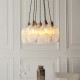 - Marinella - Antique Brass 7 Light Cluster Pendant with Clear Ribbed Glass Ambience-120655 - Marinella - Antique Brass 7 Light Cluster Pendant with Clear Ribbed Glass