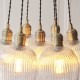 - Marinella - Antique Brass 7 Light Cluster Pendant with Clear Ribbed Glass Ambience-120655 - Marinella - Antique Brass 7 Light Cluster Pendant with Clear Ribbed Glass