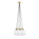 - Marinella - Antique Brass 7 Light Cluster Pendant with Clear Ribbed Glass Ambience-120655 - Marinella - Antique Brass 7 Light Cluster Pendant with Clear Ribbed Glass