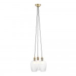 Marinella - Antique Brass 3 Light Cluster Pendant with Clear Ribbed Glass Marinella - Antique Brass 3 Light Cluster Pendant with Clear Ribbed Glass