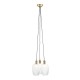 - Marinella - Antique Brass 3 Light Cluster Pendant with Clear Ribbed Glass Ambience-120656 - Marinella - Antique Brass 3 Light Cluster Pendant with Clear Ribbed Glass