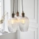 - Marinella - Antique Brass 3 Light Cluster Pendant with Clear Ribbed Glass Ambience-120656 - Marinella - Antique Brass 3 Light Cluster Pendant with Clear Ribbed Glass
