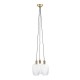 - Marinella - Antique Brass 3 Light Cluster Pendant with Clear Ribbed Glass Ambience-120656 - Marinella - Antique Brass 3 Light Cluster Pendant with Clear Ribbed Glass