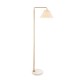 Endon-120743 - Wallbridge - Brushed Aged Brass & Marble Floor Lamp with Natural Linen Shade
