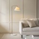 Endon-120743 - Wallbridge - Brushed Aged Brass & Marble Floor Lamp with Natural Linen Shade