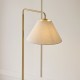 Endon-120743 - Wallbridge - Brushed Aged Brass & Marble Floor Lamp with Natural Linen Shade