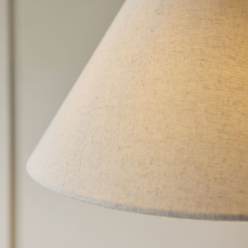 Endon-120743 - Wallbridge - Brushed Aged Brass & Marble Floor Lamp with Natural Linen Shade